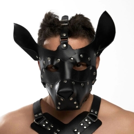 Кожаная маска собаки Crazy Handmade