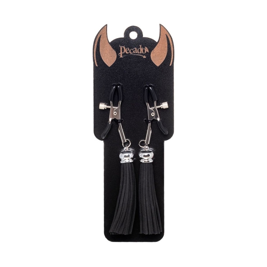 Зажимы на соски «Прищепки» с кисточками из замши